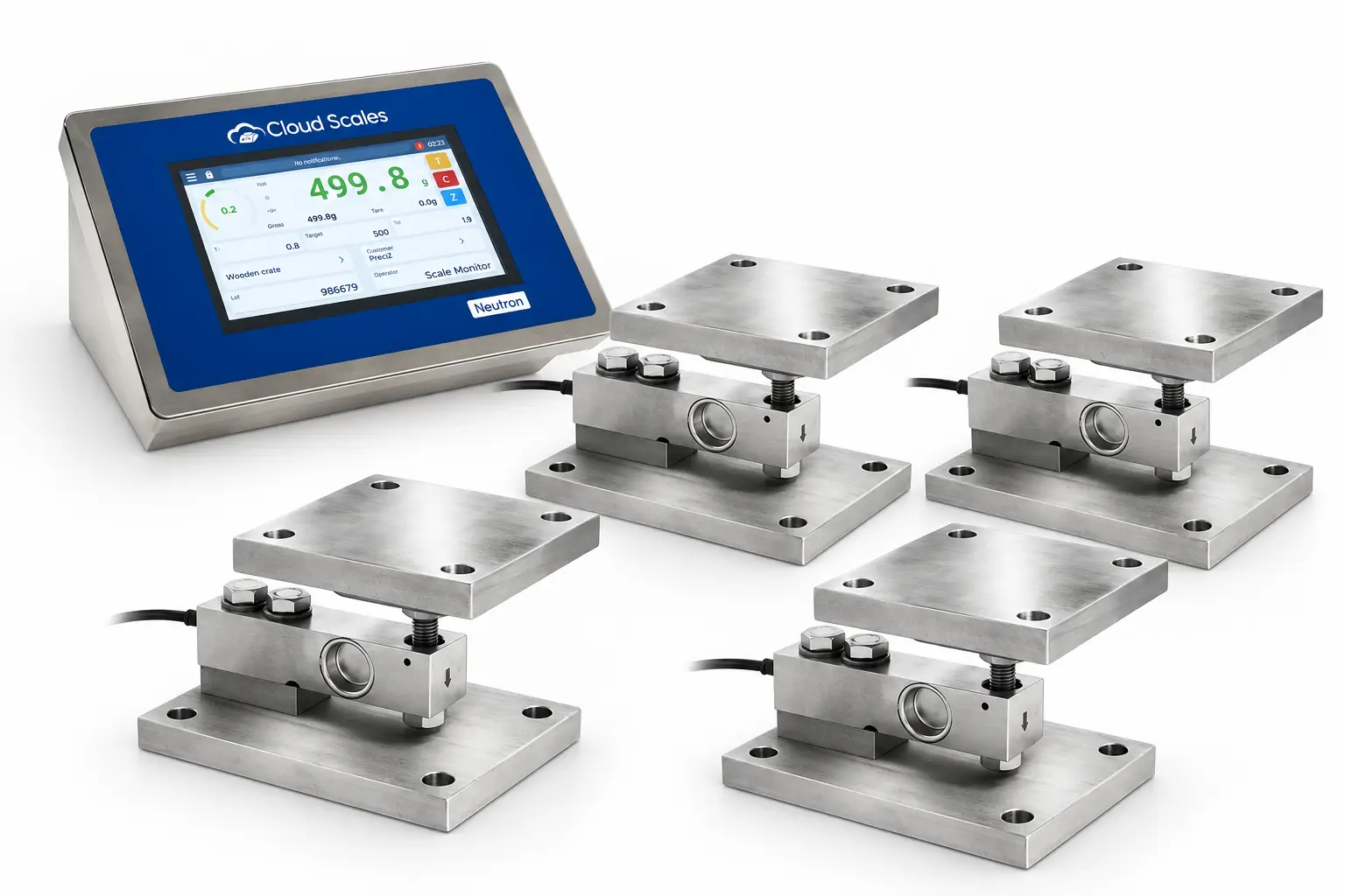 Smart silo weighing kit SBX-1KL with 4 load cells and Neutron NT