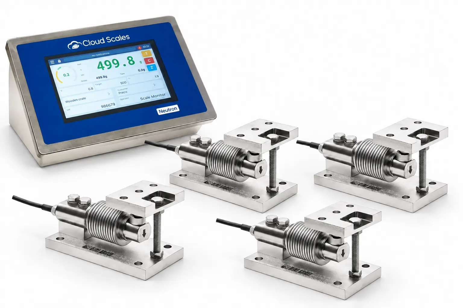 Smart small silo weighing kit FXD with 4 load cells and Neutron NT