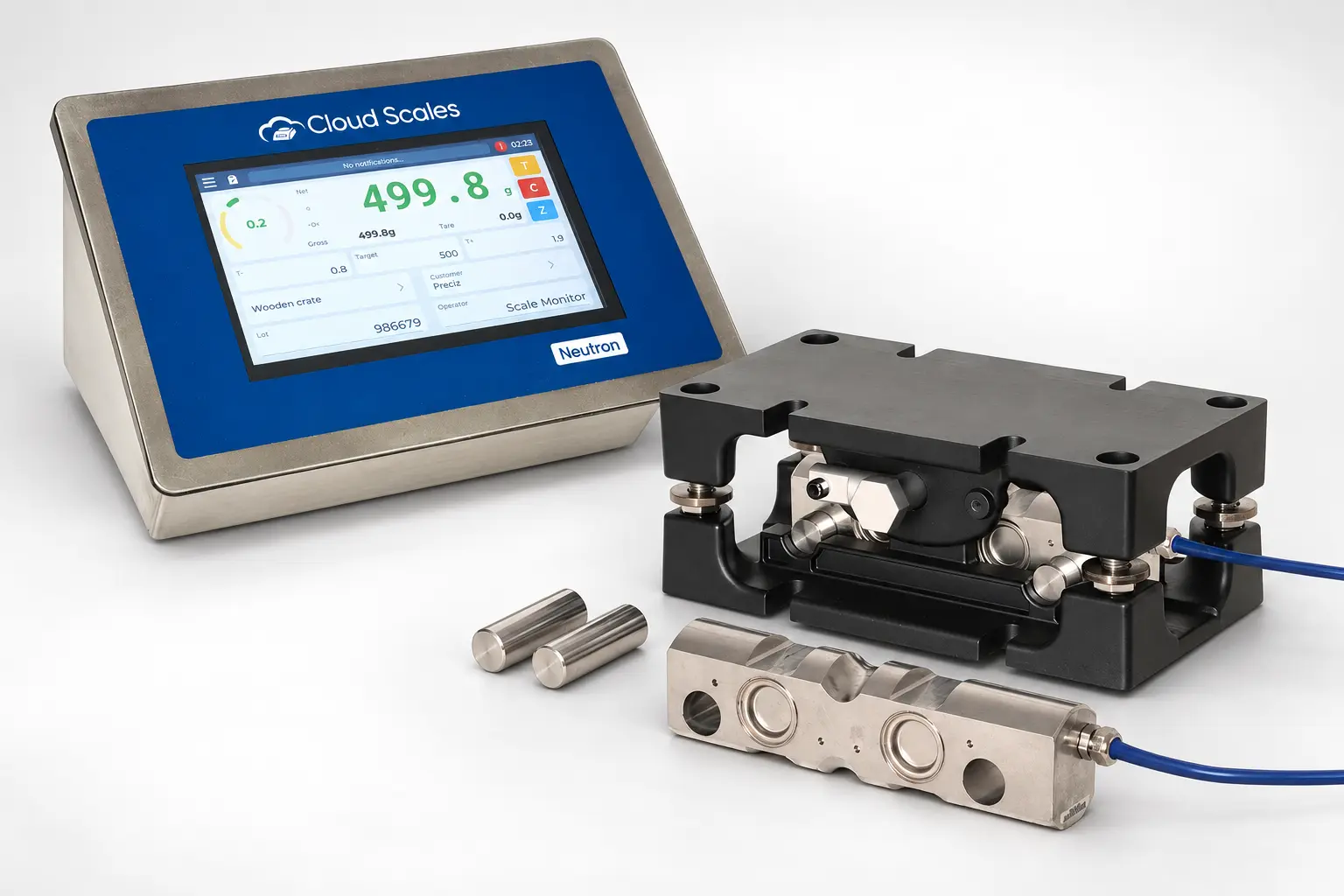Smart heavy-duty silo weighing kit VC3500 with 4 load cells and Neutron NT